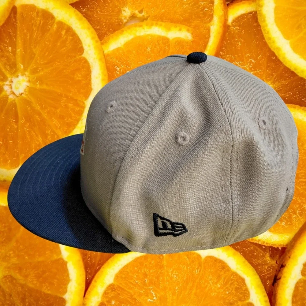 New Era 9FIFTY Youth Snapback Hat Grey Navy Blue American Flag Logo Cap